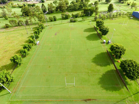 Aerial view of NRL footy field.