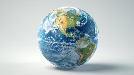 A stylized realistic depiction of planet earth as an egg shape symbolizing new beginnings and the fragility of our world