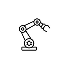Robotic Arm Blueprint Icons – Industrial Automation Graphics