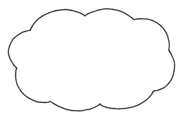 手描き風の雲型のフレーム （横長）