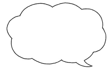  手描き風の雲型の吹き出し（横長）