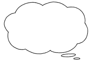 手描き風の雲型の吹き出し（横長）