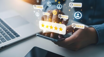 Hand touches smartphone screen for online banking concept