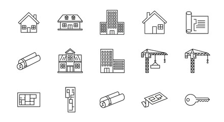 real estate icons set