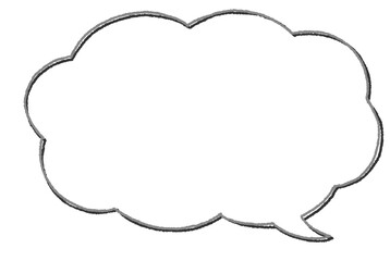  手描き風の雲型の吹き出し（横長）