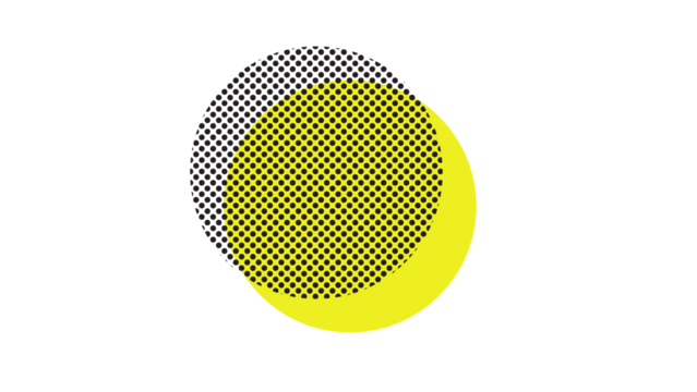 Dynamic yellow and grey circles create a modern, vibrant, and visually engaging pattern.