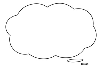 雲型の吹き出し（横長）