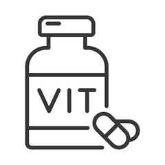 Vitamins Icon Illustration with Outline Style Variation