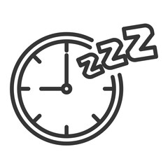 Sleeping Icon Illustration with Outline Style Variation