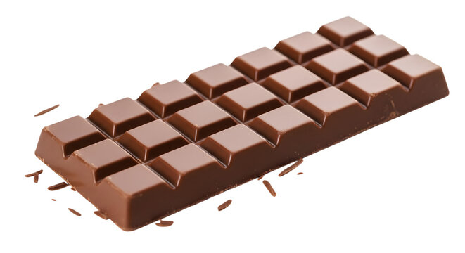 Delicious milk chocolate bar with square segments on a dark background