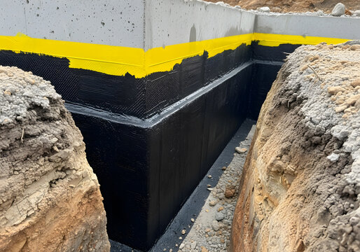 Waterproofing foundation with bitumen membrane waterproofing foundation walls with bituminous mastic waterproofing foundation with bituminous membrane