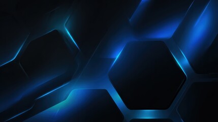 A modern abstract background featuring blue hexagonal shapes creating a dynamic and futuristic appearance.