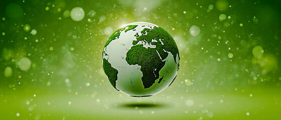 Green planet , Save Earth green concept on transparent background	