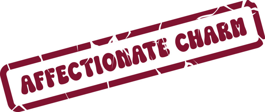 Retro Grunge Affectionate Charm Rubber Stamp Graphic for Appealing Design Elements