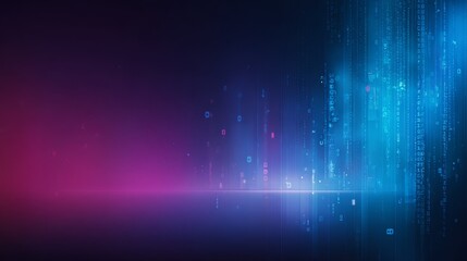 Abstract blue background with colorful light rays, digital wave pattern, and glow for a dynamic design illustration