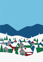 Winter Village Landscape