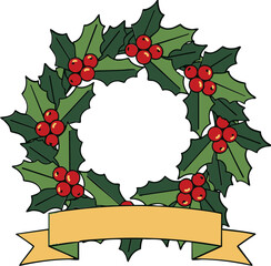 Christmas Holly Wreath