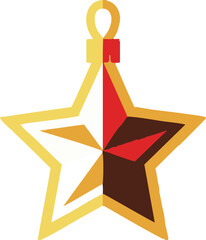 Red and Gold Star Ornament