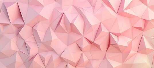 Abstract low poly geometric background with pink pastel color and triangular shapes for modern design empty template ideal for personalized use