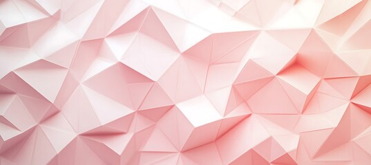 Abstract low poly rose quartz background with triangular facets and geometric shapes design element empty template ideal for personalized use