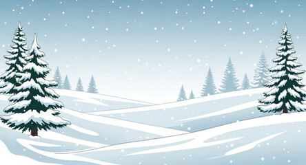 Fototapeta premium winter landscape with trees