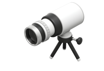 3D Rendered Telescope on Tripod for Stargazing and Exploration