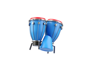 3D Cartoon Blue Conga Drums