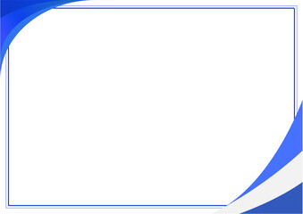 Blue wavy frame background with modern gradient design, suitable for business templates, presentations, and certificates.