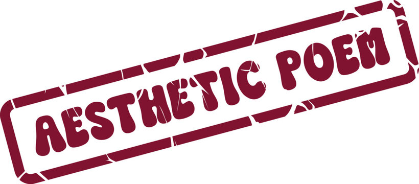 Aesthetic Poem vintage style stamp emphasizes artistic expression and lyrical beauty on white