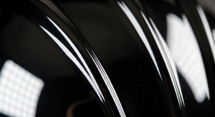 Abstract Reflection on a Polished Black Surface.