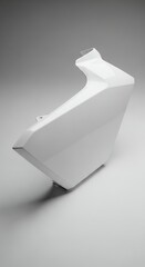 Abstract White Geometric Shape on a Minimalist Background.