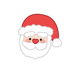 Cute Santa Claus Face Vector Illustration | Christmas Character Icon