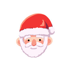 Cute Santa Claus Face Vector Illustration | Christmas Character Icon