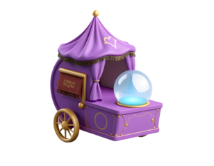 Mystical Fortune Teller's Wagon with Crystal Ball