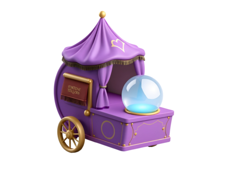 Mystical Fortune Teller's Wagon with Crystal Ball