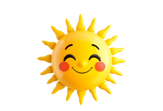 Cheerful Smiling Sun 3D Character Icon