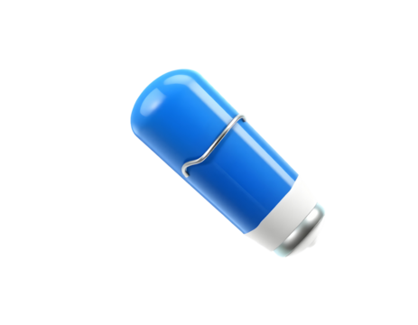 Glossy Blue and Silver 3D Capsule Object