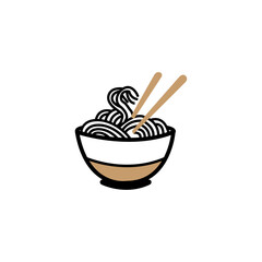 Minimalist Noodle Bowl Logo with Chopsticks