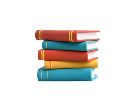 Stack of Colorful 3D Books for Education and Learning