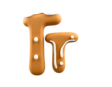 Gingerbread Capital and Lowercase Letter F with Icing