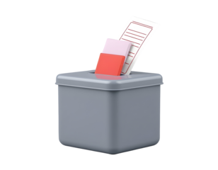 3D Render of a Ballot Box with Voting Papers