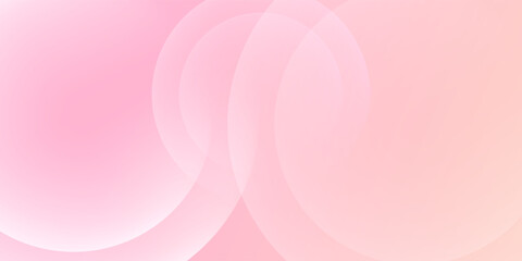 Minimalist banner background, pastel colorful, pink and yellow gradations. Circle effect style geometric, abstract background. Eps 10.