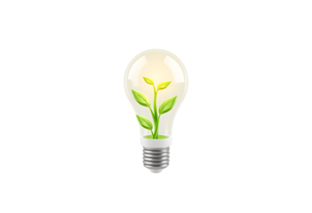 Green Energy Light Bulb with Growing Plant