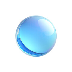 Shiny, translucent blue orb with gradient on black