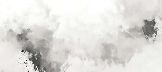 Abstract watercolor painting with shades of gray and white, creating a dynamic and textured background isolated on white background empty template ideal for personalized use