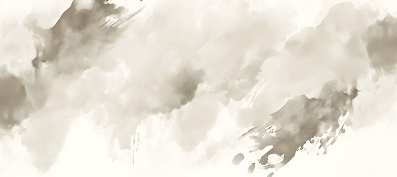 Abstract watercolor painting with beige tones, creating a soft and calming effect on a white background empty template ideal for personalized use