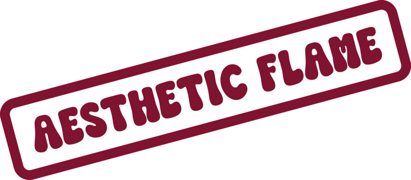 Aesthetic Flame textured crimson rubber stamp effect for energetic branding and vibrant digital statements