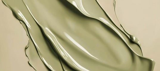 Closeup of a glossy, flowing liquid with a smooth texture, creating a visually appealing and dynamic composition empty template ideal for personalized use