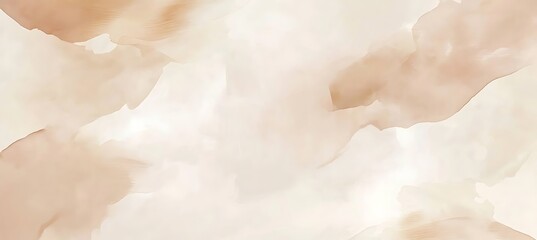 Delicate watercolor painting with soft beige and cream tones creating a gentle and calming abstract background empty template ideal for personalized use