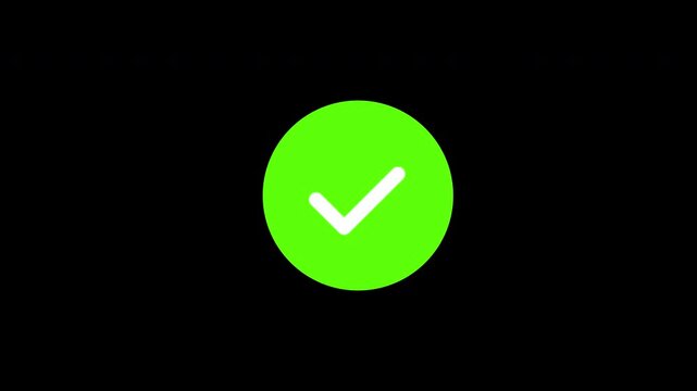 Checklist symbol icon. Tick Mark Check Mark Animation. Right Statement Sign Symbol 4k Resolution Motion Graphics Video Footage with Alpha Channel